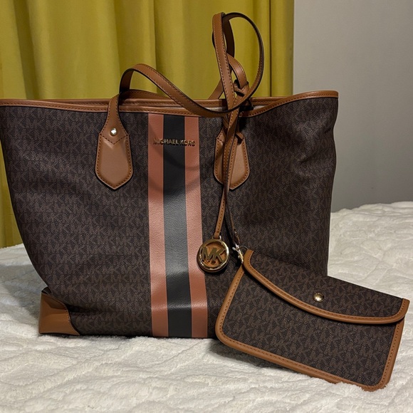 Michael Kors Signature Brown Tote with Pouch